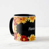 Eleganter Blumenrahmen Tasse (Vorderseite Links)