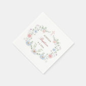 Eleganter Blumenrahmen Taufe Serviette (Ecke)