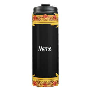 Eleganter Blumenrahmen Thermosbecher