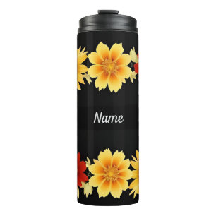 Eleganter Blumenrahmen Thermosbecher