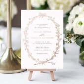 Eleganter Blumenrahmen Vintag Botanische Hochzeit Folieneinladung