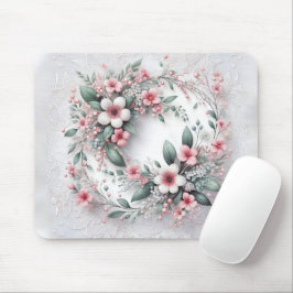 Eleganter Blumenreath an der Spitze der White Brid Mousepad