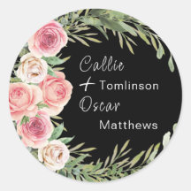 Eleganter Blumenreath auf Schwarze Hochzeit