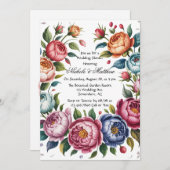 Eleganter Blumenreath-Polterabend Einladung (Vorne/Hinten)