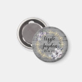 Eleganter Blumenreath Rustikale Hochzeit Magnet (Vorderseite/Rückseite)