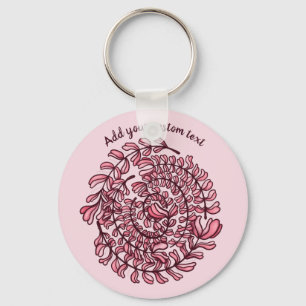 Eleganter Blumenreath Spiral Pink Benutzerdefinier Schlüsselanhänger