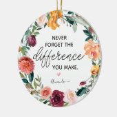 Eleganter Blumenreath Vergiss nie Personalisiert Keramik Ornament (Links)