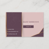Eleganter Blumenrosa Makeup Artist Friseur Salon Visitenkarte (Vorderseite)