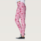 Eleganter Blumenrosa und roter Damaskus Leggings (Links)