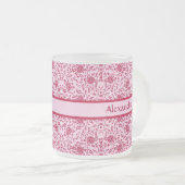 Eleganter Blumenrosa und roter Damaskus Mattglastasse (VorderseiteRechts)