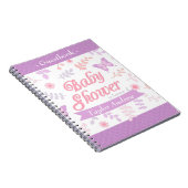 Eleganter Blumenschmetterlings-BabypartyGuestbook Notizblock (Rechte Seite)