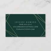 Eleganter Blumensmaragd Visitenkarte (Rückseite)