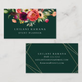 Eleganter Blumensmaragd Visitenkarte (Vorne/Hinten)