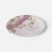 Eleganter Blumenstrauß 70. Geburtstag Teller (Schrägansicht)