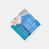 Eleganter Blumenstrauß Drink Verheiratet Beach Wed Serviette (Ecke)