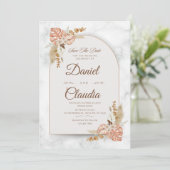 Eleganter Blumenstrauß Einladung (Stehend Vorderseite)