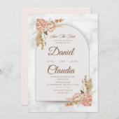 Eleganter Blumenstrauß Einladung (Vorne/Hinten)