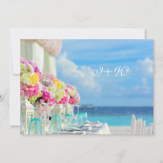 Eleganter Blumenstrauß Einladung (Rückseite)