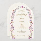 Eleganter Blumenstrauß Einladung (Vorne/Hinten)