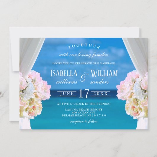 Eleganter Blumenstrauß Einladung (Vorderseite)