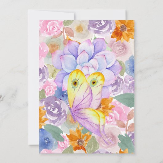 Eleganter Blumenstrauß Muttertag Brunch Invi Einladung (Rückseite)