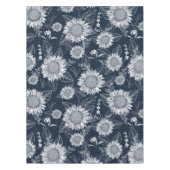 Eleganter Blumenstrauß Navy Blue White Tableclot Tischdecke (Vorderseite)