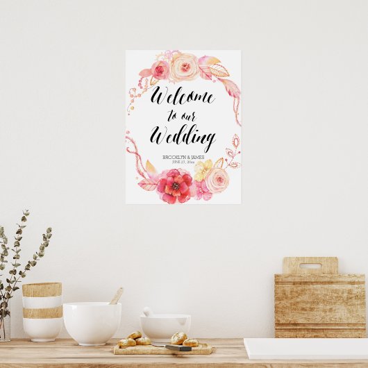 Eleganter Blumenstrauß Poster (Küche)