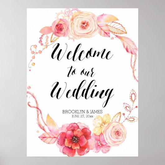 Eleganter Blumenstrauß Poster (Vorne)