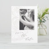 Eleganter Blumenstrauß Save the Date. Date (Stehend Vorderseite)