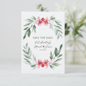 Eleganter Blumenstrauß Save the Date Karte (Stehend Vorderseite)