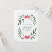 Eleganter Blumenstrauß Save the Date Karte (Vorderseite/Rückseite Beispiel)