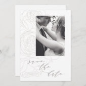 Eleganter Blumenstrauß Save the Date. Save The Date (Vorne/Hinten)