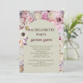 Eleganter Blumenstrauß Sommer-Junggeselinnen-Absch Einladung (Stehend Vorderseite)