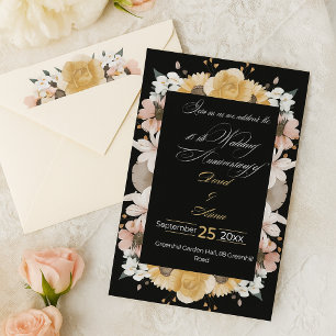 Eleganter BlumenstraußEinladung zum 10. Hochzeitst Einladung