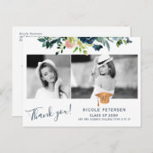 Eleganter Blumenstudium Foto Abschluss vielen Dank Postkarte (Vorne/Hinten)