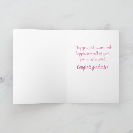 Eleganter Blumenstuhl Abschluss Graduate Karte (Innenseite)