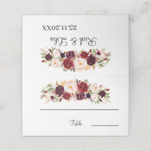 Eleganter Blumentisch Platzkarte (Außenseite Aufgefaltet)