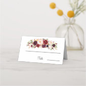 Eleganter Blumentisch Platzkarte (Vorderseite)