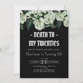 Eleganter Blumentod an meine Zwanziger, 30. Geburt Einladung (Vorderseite)