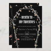 Eleganter Blumentod an meine Zwanziger, 30. Geburt Einladung (Vorne/Hinten)