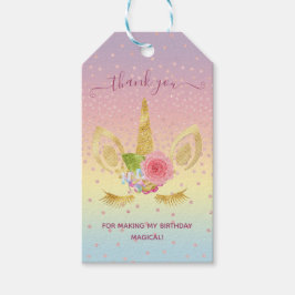 Eleganter, blumenvergoldeter Glitzer unicorn viele Geschenkanhänger