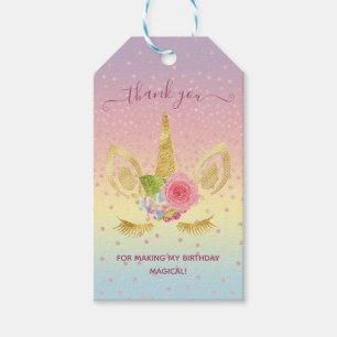 Eleganter, blumenvergoldeter Glitzer unicorn viele Geschenkanhänger