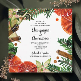 Eleganter Blumenweihnachtsurlaub Einladung