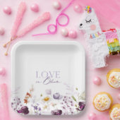 Eleganter Blumenzettel - Liebe im Blühen Pappteller (Party)