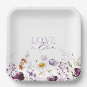 Eleganter Blumenzettel - Liebe im Blühen Pappteller (Vorderseite)