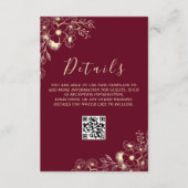 Eleganter Blumenzettel QR-Code Begleitkarte (Vorderseite)