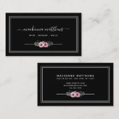 Eleganter Blumenzitat Friseursalon Visitenkarte (Vorne/Hinten)