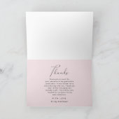 Eleganter Blush Abschluss Danke Foto (Innenseite)