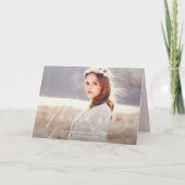 Eleganter Blush Abschluss Danke Foto (Vorderseite)