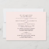 Eleganter Blush Beide Eltern haben Hochzeit I Einladung (Vorderseite)